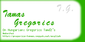 tamas gregorics business card